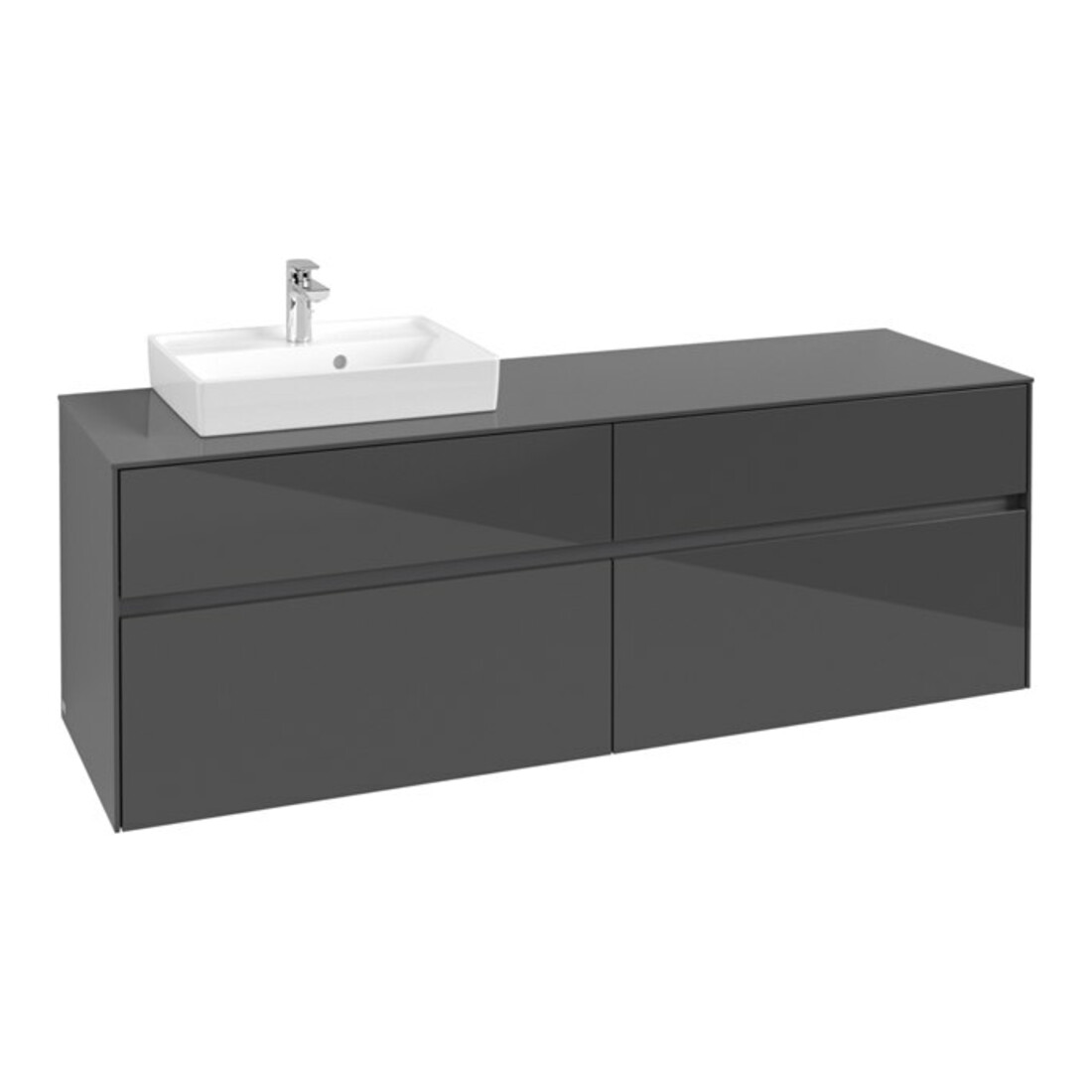 V&B Meuble sous lavabo Collaro 160x54,8x50 cm, LV gauche, gris brillant