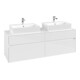 V&B Meuble sous-lavabo Collaro 160x54,8x50 cm, pour 2 lavabos, blanc brillant-1
