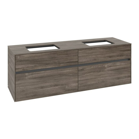 V&B Meuble sous lavabo Collaro 160x54,8x50 cm, pour 2 lavabos, chêne pierre