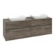 V&B Meuble sous lavabo Collaro 160x54,8x50 cm, pour 2 lavabos, chêne pierre-3