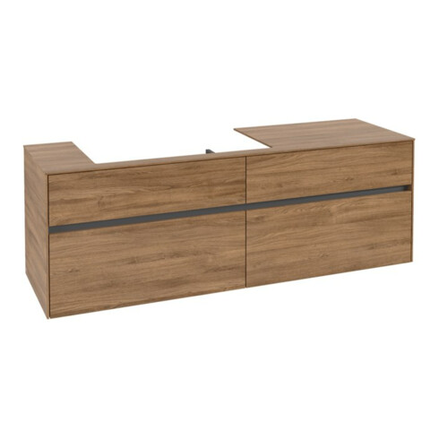 V&B Meuble sous lavabo Collaro 160x54,8x50 cm, vasque à gauche, chêne Kansas