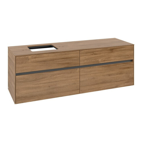 V&B Meuble sous lavabo Collaro 160x54,8x50 cm, vasque à gauche, chêne Kansas