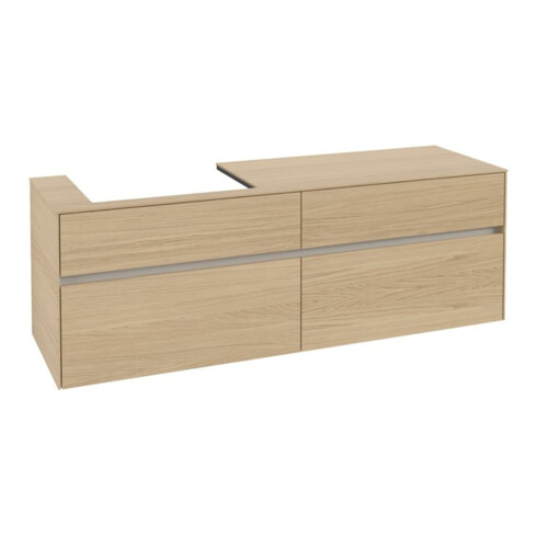 V&B Meuble sous-lavabo Collaro 160x54,8x50 cm, vasque à gauche, chêne nordique