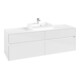 V&B Meuble sous-lavabo Collaro 160x54,8x50 cm, vasque centrale, blanc brillant-3