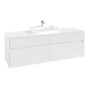 V&B Meuble sous-lavabo Collaro 160x54,8x50 cm, vasque centrale, blanc brillant-3