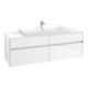 V&B Meuble sous lavabo Collaro 160x54,8x50 cm, vasque centrale, blanc brillant-3