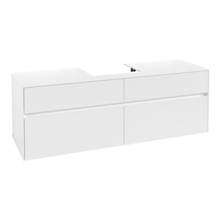 V&B Meuble sous lavabo Collaro 160x54,8x50 cm, vasque centrale, blanc mat