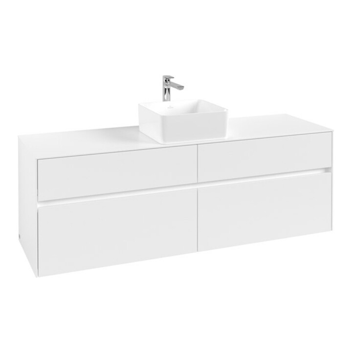 V&B Meuble sous-lavabo Collaro 160x54,8x50 cm, vasque centrale, blanc mat