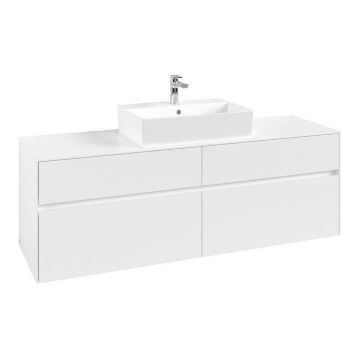 V&B Meuble sous-lavabo Collaro 160x54,8x50 cm, vasque centrale, blanc mat