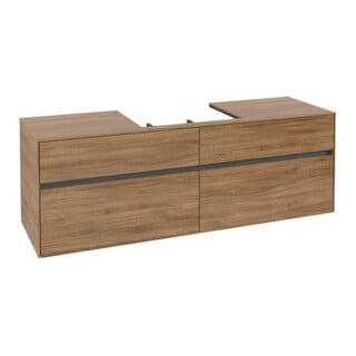 V&B Meuble sous-lavabo Collaro 160x54,8x50 cm, vasque centrale, chêne Kansas