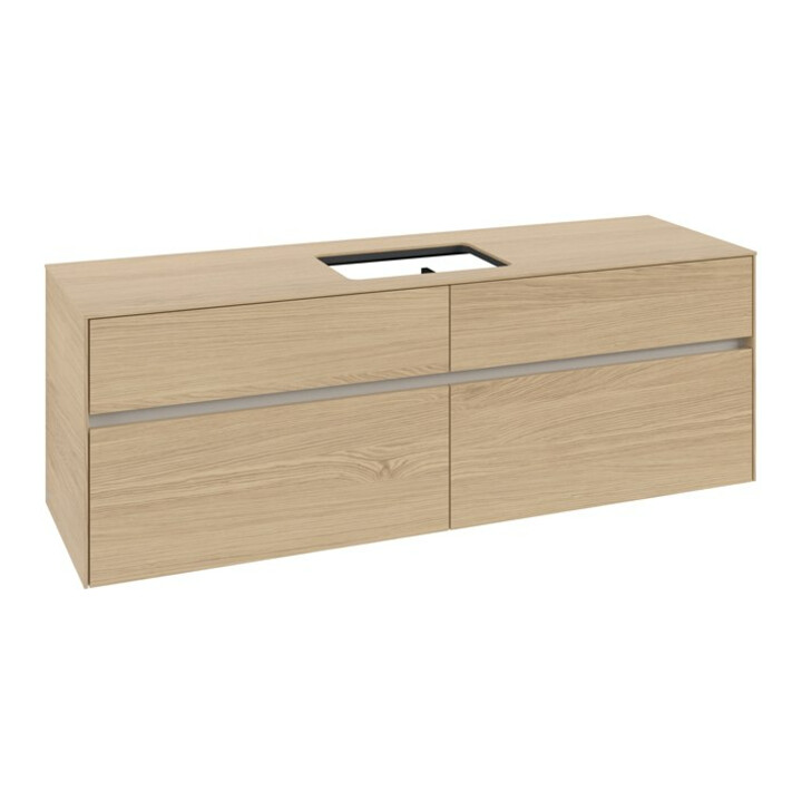 V&B Meuble sous lavabo Collaro 160x54,8x50 cm, vasque centrale, chêne nordique