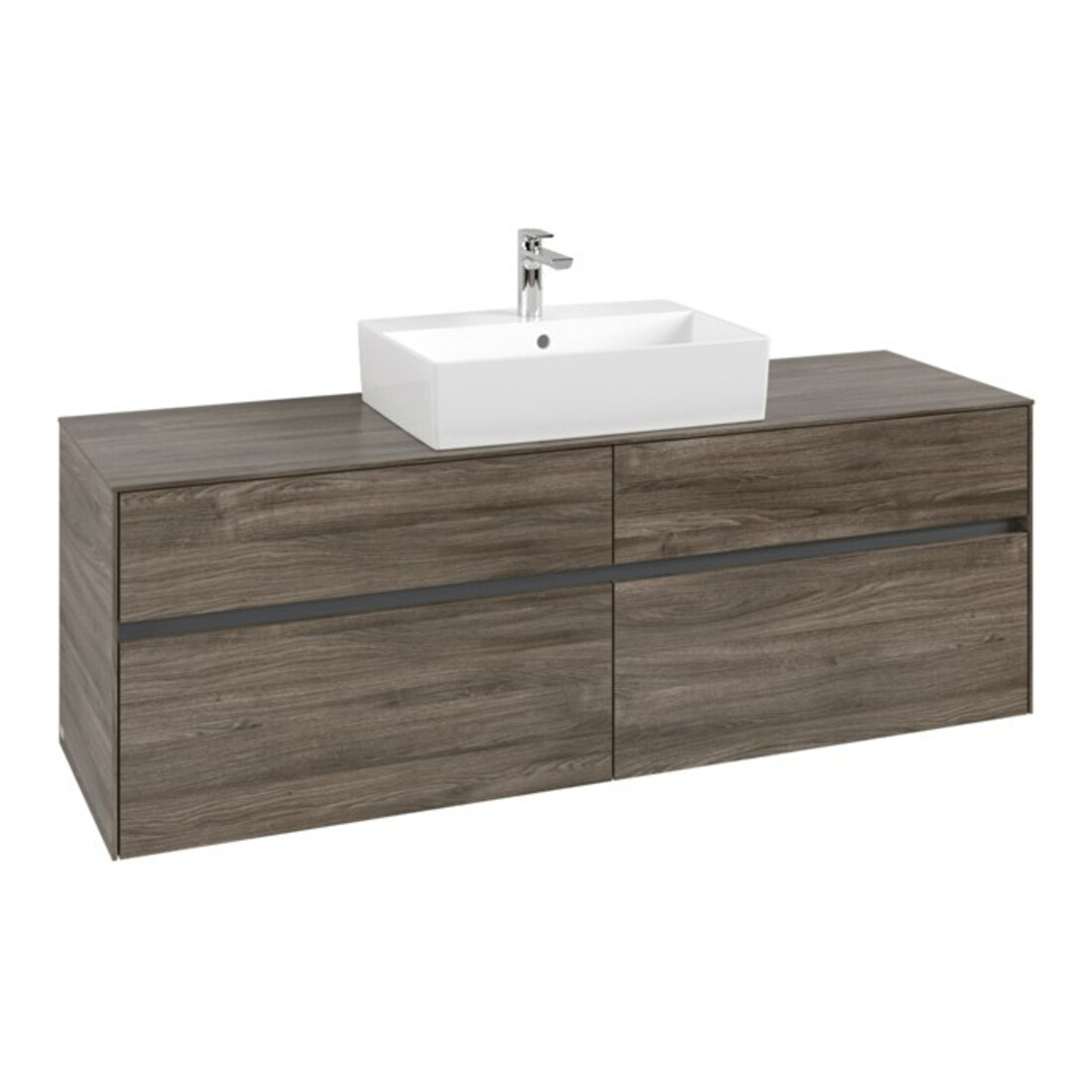V&B Meuble sous-lavabo Collaro 160x54,8x50 cm, vasque centrale, chêne stone