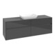 V&B Meuble sous-lavabo Collaro 160x54,8x50 cm, vasque centrale, gris brillant-1