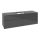 V&B Meuble sous-lavabo Collaro 160x54,8x50 cm, vasque centrale, gris brillant-4