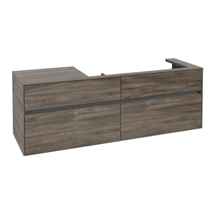 V&B Meuble sous lavabo Collaro 160x54,8x50 cm, vasque droite, chêne pierre