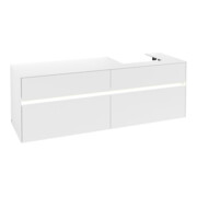 V&B Meuble sous lavabo Collaro 160x54,8x50 cm, vasque droite, LED 12W, blanc mat