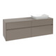 V&B Meuble sous lavabo Collaro 160x54,8x50 cm, vasque droite, LED 12W, Marbre bl.-1