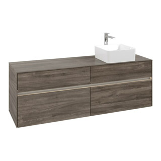 V&B Meuble sous-lavabo Collaro 160x54,8x50 cm, vasque droite, LED 12W, st. Oa