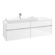 V&B Meuble sous lavabo Collaro 160x54,8x50 cm, vasque gauche, blanc brillant-1