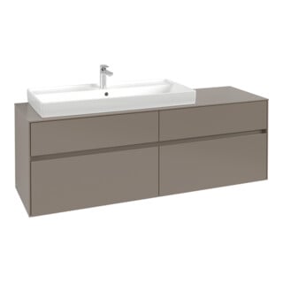 V&B Meuble sous lavabo Collaro 160x54,8x50 cm, vasque gauche, vert doux