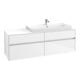 V&B Meuble sous lavabo Collaro 160x54,8x50 cm, VD, LED 12W, blanc brillant-1