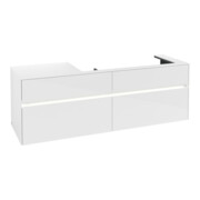 V&B Meuble sous lavabo Collaro 160x54,8x50 cm, VD, LED 12W, blanc brillant-3
