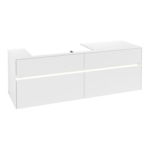 V&B Meuble sous lavabo Collaro 160x54,8x50 cm, WT l, LED 12W, blanc mat