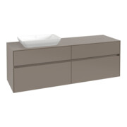 V&B Meuble sous lavabo Collaro 160x54,8x50 cm, WT l, LED 12W, rouge vin-1