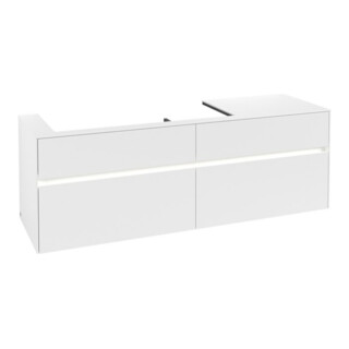 V&B Meuble sous lavabo Collaro 160x54,8x50 cm, WT l, m LED, blanc mat