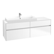 V&B Meuble sous lavabo Collaro 160x54,8x50 cm, WT l, m LED, blanc mat-3