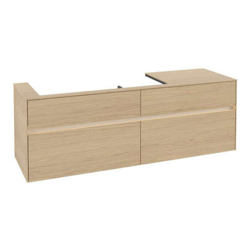 V&B Meuble sous lavabo Collaro 160x54,8x50 cm, WT l, m LED, Nord Oa