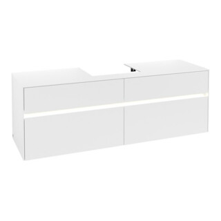 V&B Meuble sous-lavabo Collaro 160x54,8x50 cm, WT mi, LED 12W, blanc mat