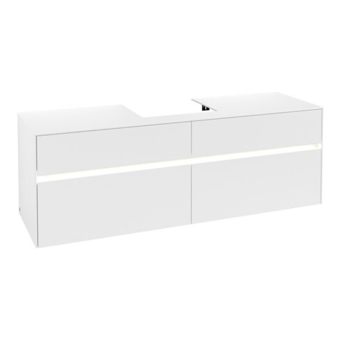 V&B Meuble sous-lavabo Collaro 160x54,8x50 cm, WT mi, LED 12W, blanc mat