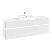 V&B Meuble sous-lavabo Collaro 160x54,8x50 cm, WT mi, LED 12W, blanc mat-4