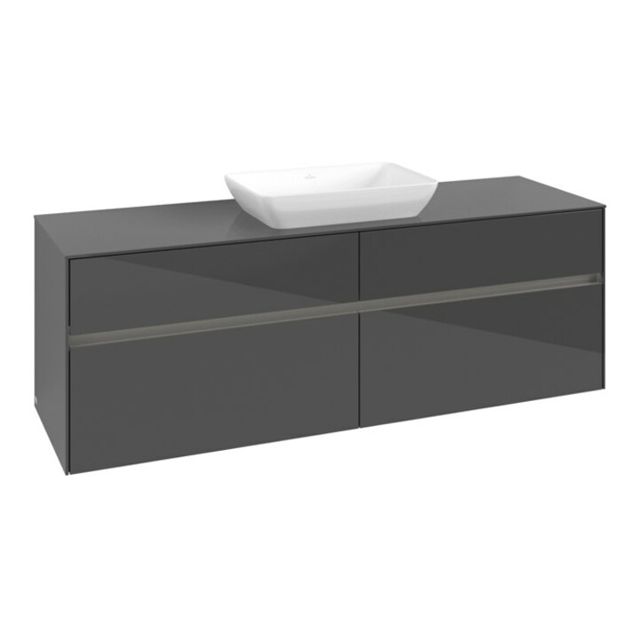 V&B Meuble sous lavabo Collaro 160x54,8x50 cm, WT mi, LED 12W, glo Gr
