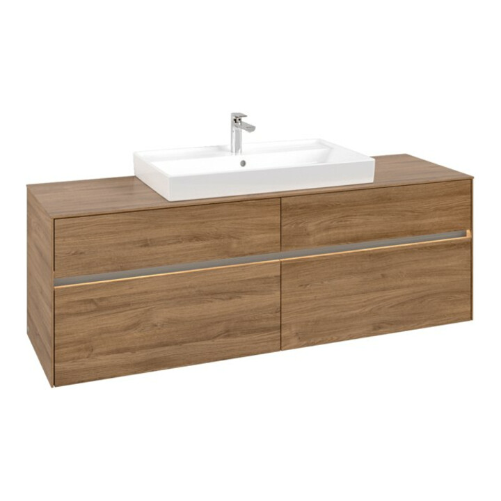 V&B Meuble sous-lavabo Collaro 160x54,8x50 cm, WT mi, LED 12W, Kan Oa