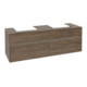 V&B Meuble sous lavabo Collaro 160x54,8x50cm, 2 tiroirs, avec LED, Ariz. Oa-3