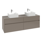 V&B Meuble sous-lavabo Collaro 160x54,8x50cm, 2 tiroirs, avec LED, graphite