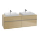V&B Meuble sous lavabo Collaro 160x54,8x50cm, 2 tiroirs, avec LED, Nord Oa-1