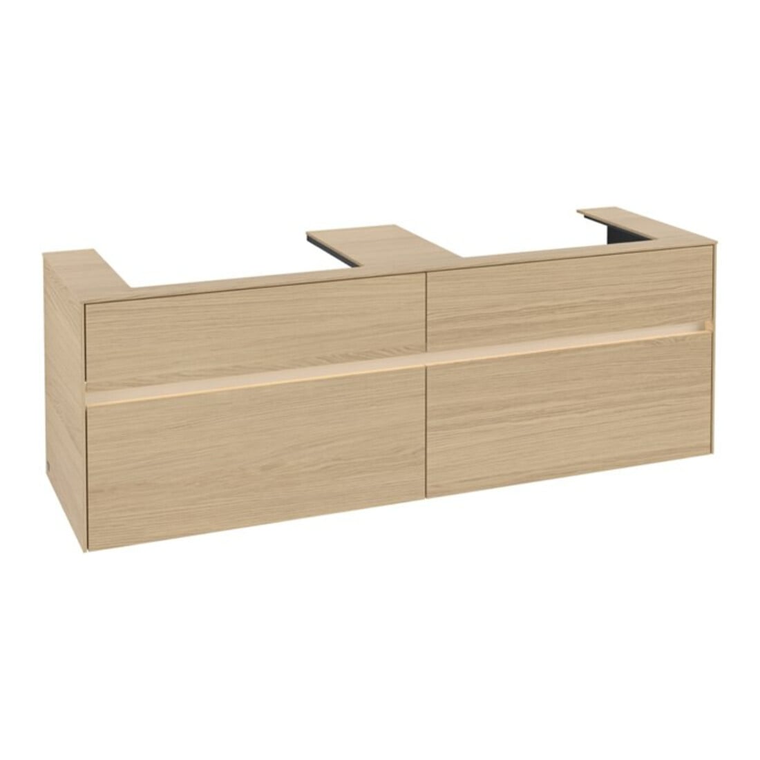 V&B Meuble sous lavabo Collaro 160x54,8x50cm, 2 tiroirs, avec LED, Nord Oa