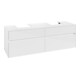 V&B Meuble sous lavabo Collaro 160x54,8x50cm, 2 tiroirs, blanc brillant-1