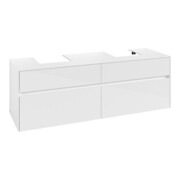V&B Meuble sous lavabo Collaro 160x54,8x50cm, 2 tiroirs, blanc brillant