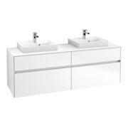 V&B Meuble sous lavabo Collaro 160x54,8x50cm, 2 tiroirs, blanc mat-3