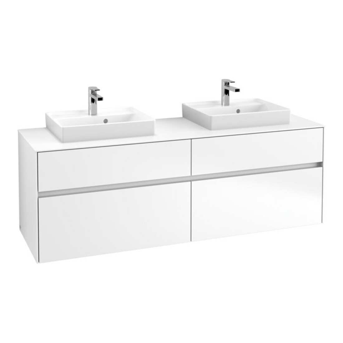 V&B Meuble sous lavabo Collaro 160x54,8x50cm, 2 tiroirs, blanc mat
