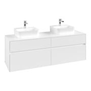 V&B Meuble sous-lavabo Collaro 160x54,8x50cm, 2 tiroirs, blanc mat