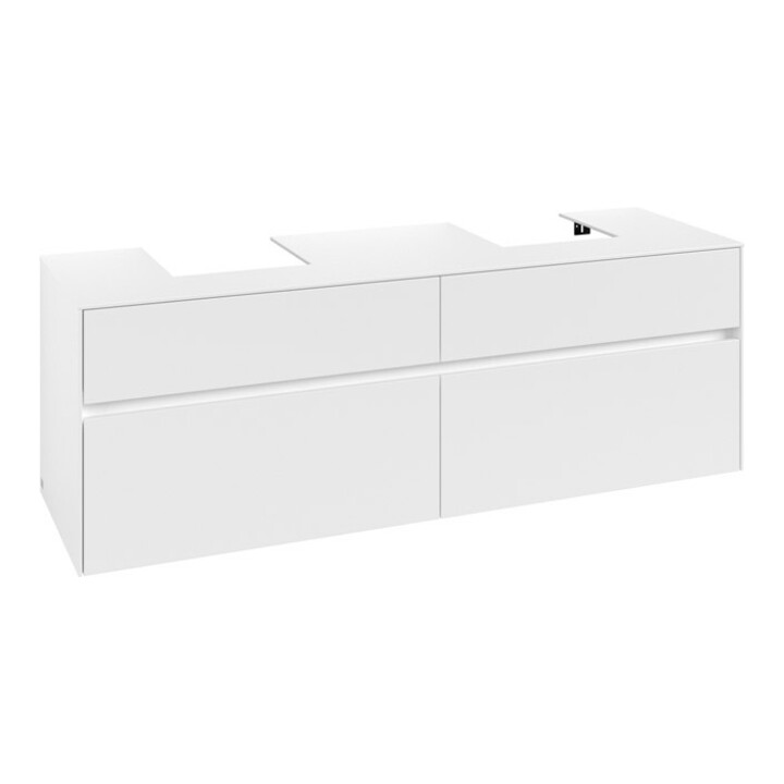 V&B Meuble sous-lavabo Collaro 160x54,8x50cm, 2 tiroirs, blanc mat