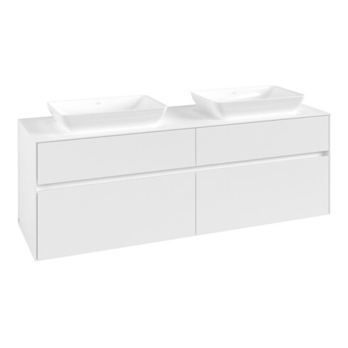 V&B Meuble sous-lavabo Collaro 160x54,8x50cm, 2 tiroirs, blanc mat