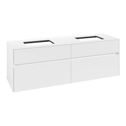 V&B Meuble sous-lavabo Collaro 160x54,8x50cm, 2 tiroirs, blanc mat
