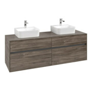 V&B Meuble sous lavabo Collaro 160x54,8x50cm, 2 tiroirs, chêne pierre