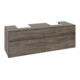 V&B Meuble sous lavabo Collaro 160x54,8x50cm, 2 tiroirs, chêne pierre-4